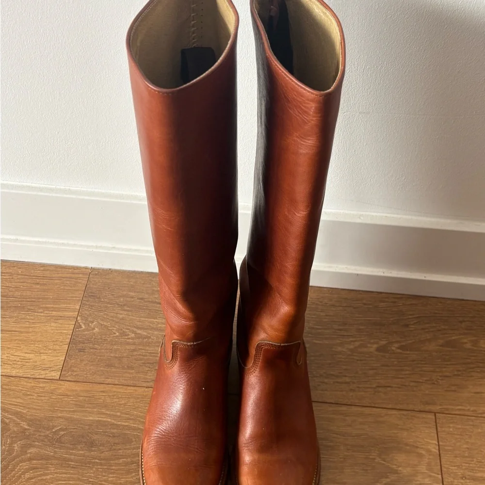 Frye Women's Over-The-Knee Leather Boots in Cognac Brown